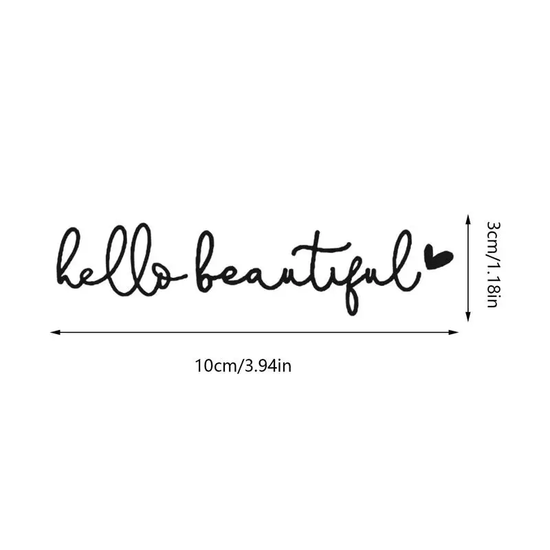 여성용 헬로 아름다운 거울 데칼, 자동차 창 장식 데칼, 자체 접착 자동차 데칼, 설명 참조