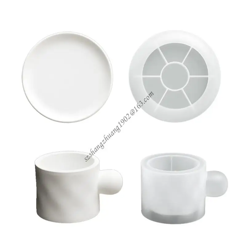 

Q6RB Silicone Coffee Cup Mould for Resin Castes Epoxy Vessel Jewelry Container Craft Mould Valentines Gifts Ideas