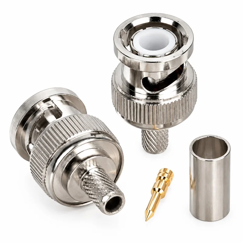 2Pcs/lot Bmc-jw-3 Male Connector Q9 Curved Right Angle BMC-KY Crimped 50-3 RG58 Feeder Connector 50 Ohms