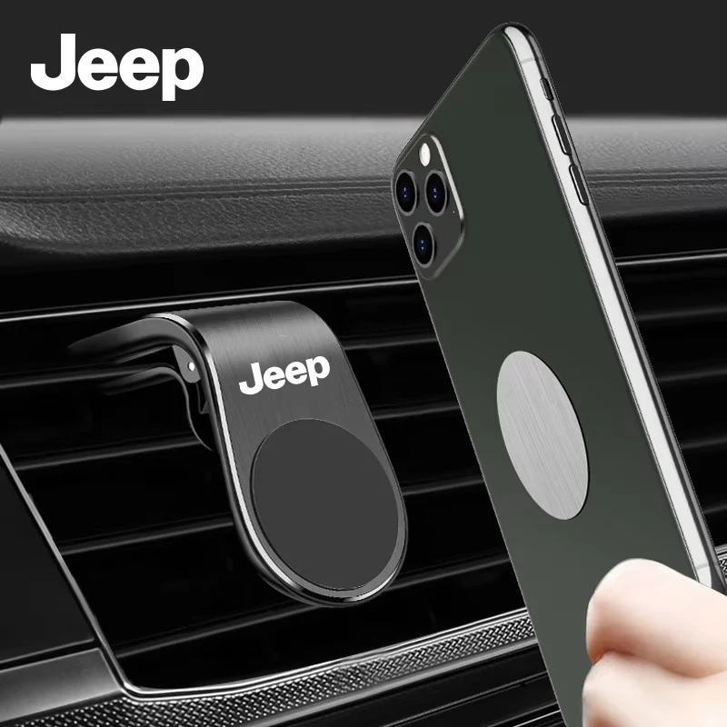 حامل هاتف السيارة المغناطيسي المعدني شعار السيارة لسيارة جيب جراند شيروكي رانجلر JK المصارع البوصلة رينيجيد باتريوت ليبرتي كوما