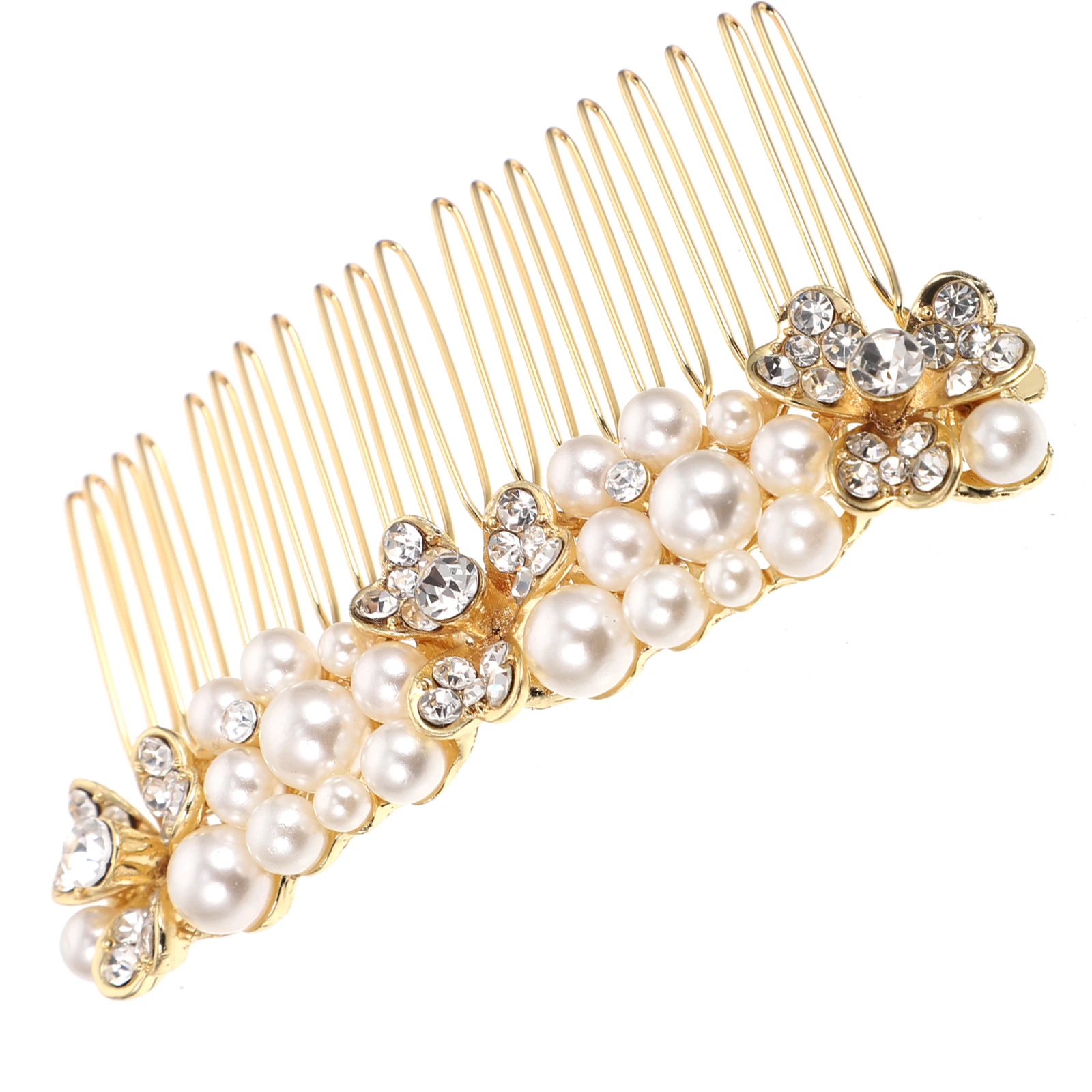 

Crystal Rhinestone Hair Comb for Women Wedding Bridal Accessories Side Hairpin Elegant Pearl Design Suitable for Prom Evening