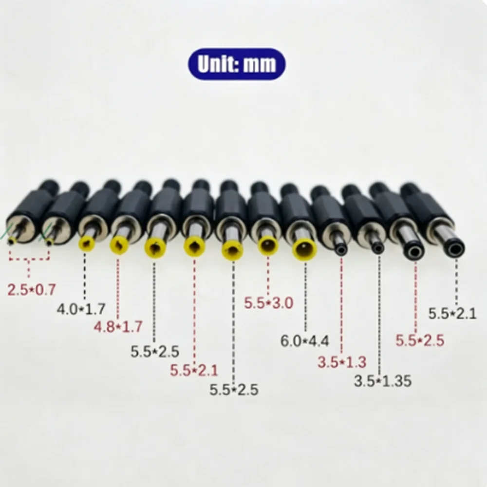 1Pcs Welding DC Power Plug Socket with Pin Adapter 5.5 * 2.1mm 5.5 * 2.5/5.0 * 3.0/6.0 * 4.4/2.5 * 0.7/4.0 * 1.7 Male Audio