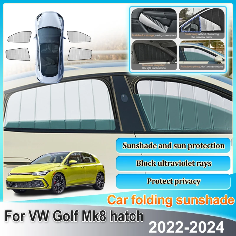

Car Sun Visors Covers For Volkswagen Golf MK8 Accessories Golf8 Hatch 2022-2024 Auto Sunshades Window Sun Shade Styling Sunshade