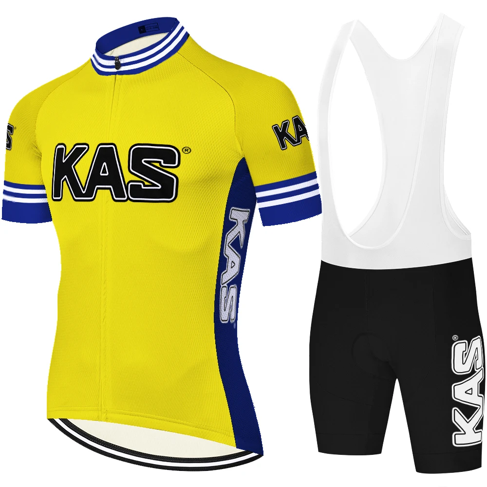 Retro TEAM KAS cycling jersey racing bike shorts sportswear 20D gel pad MTB Bicycle equipacion ciclismo verano hombre