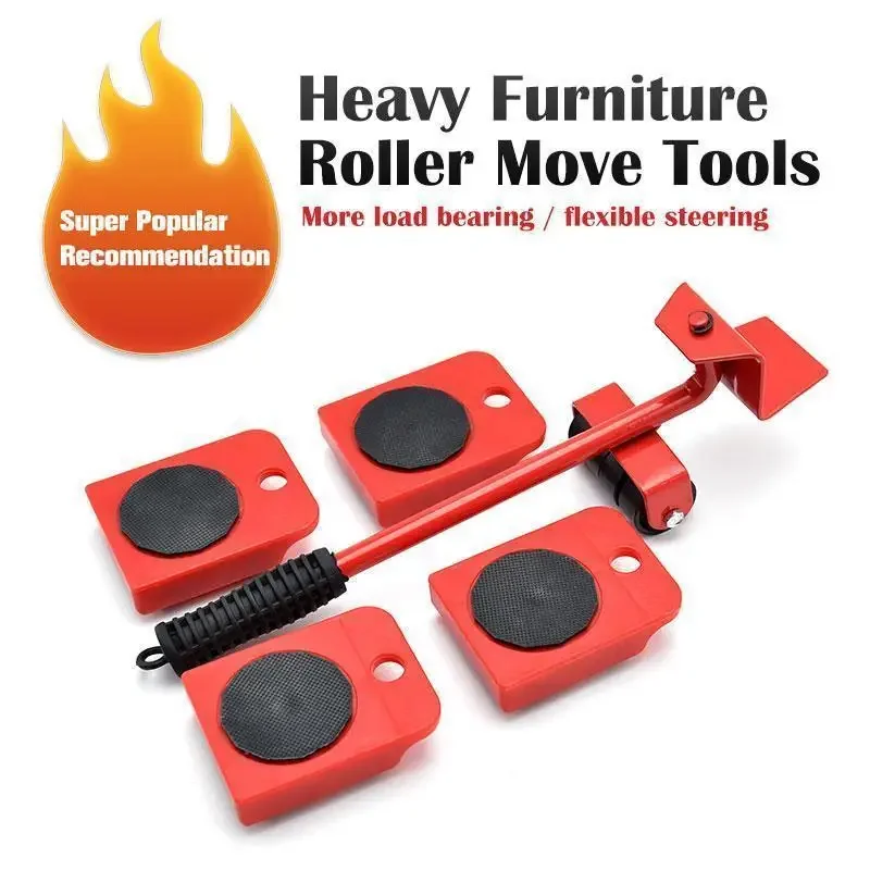 5Pcs Furniture Moving Transport Roller Set Heavy Duty Furniture Lifter Labor-Saving Appliance Mover Sliders Easy Safe Large