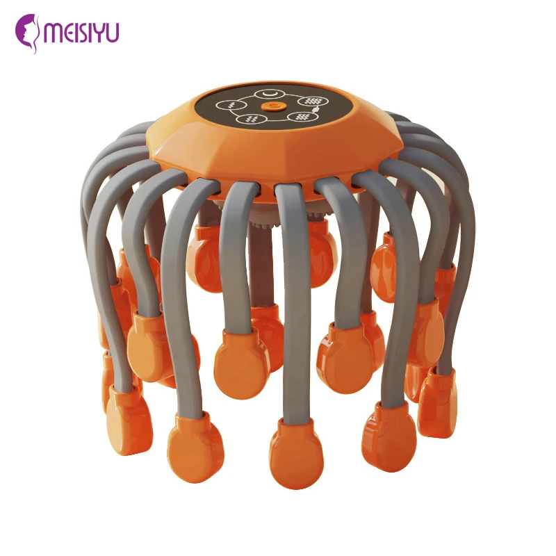 Brand New Vibration Rechargeable Full Head Massager Spider Sleep Aid Electric Head Massage Machine