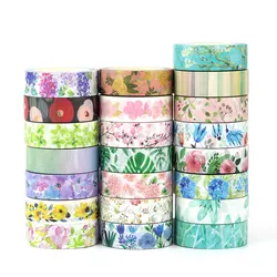 NEW 1PC Decorative Beautiful Floral Leaves Washi Tape Set DIY Scrapbooking Journaling Adhesive Masking Tape Cute Papeleria