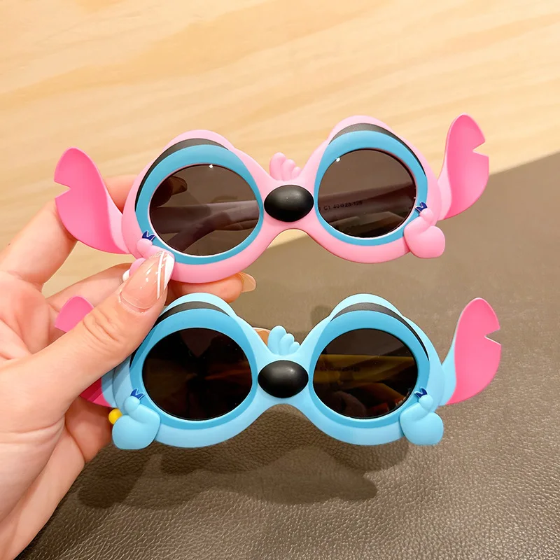 Disney Stitch Polarized Sunglasses Kids Cute Cartoon Silicone Sun Glasses Fashion Boys Girls Shades Eyewear Travel Spectacles