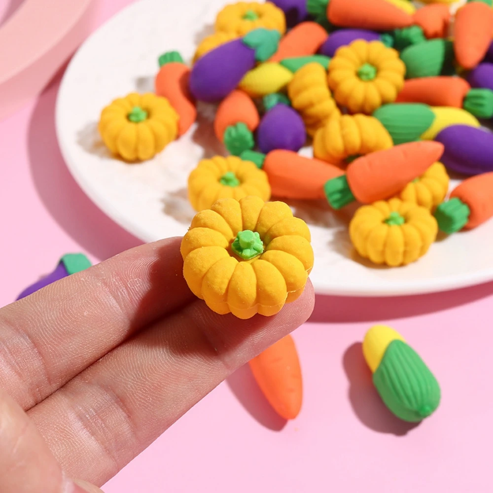 10-50Pcs Cartoon Easter Carrot Vegetable Eraser， Easter Birthday Party Carnival Gift School Kindergarten Prize Gift Pack Pinata