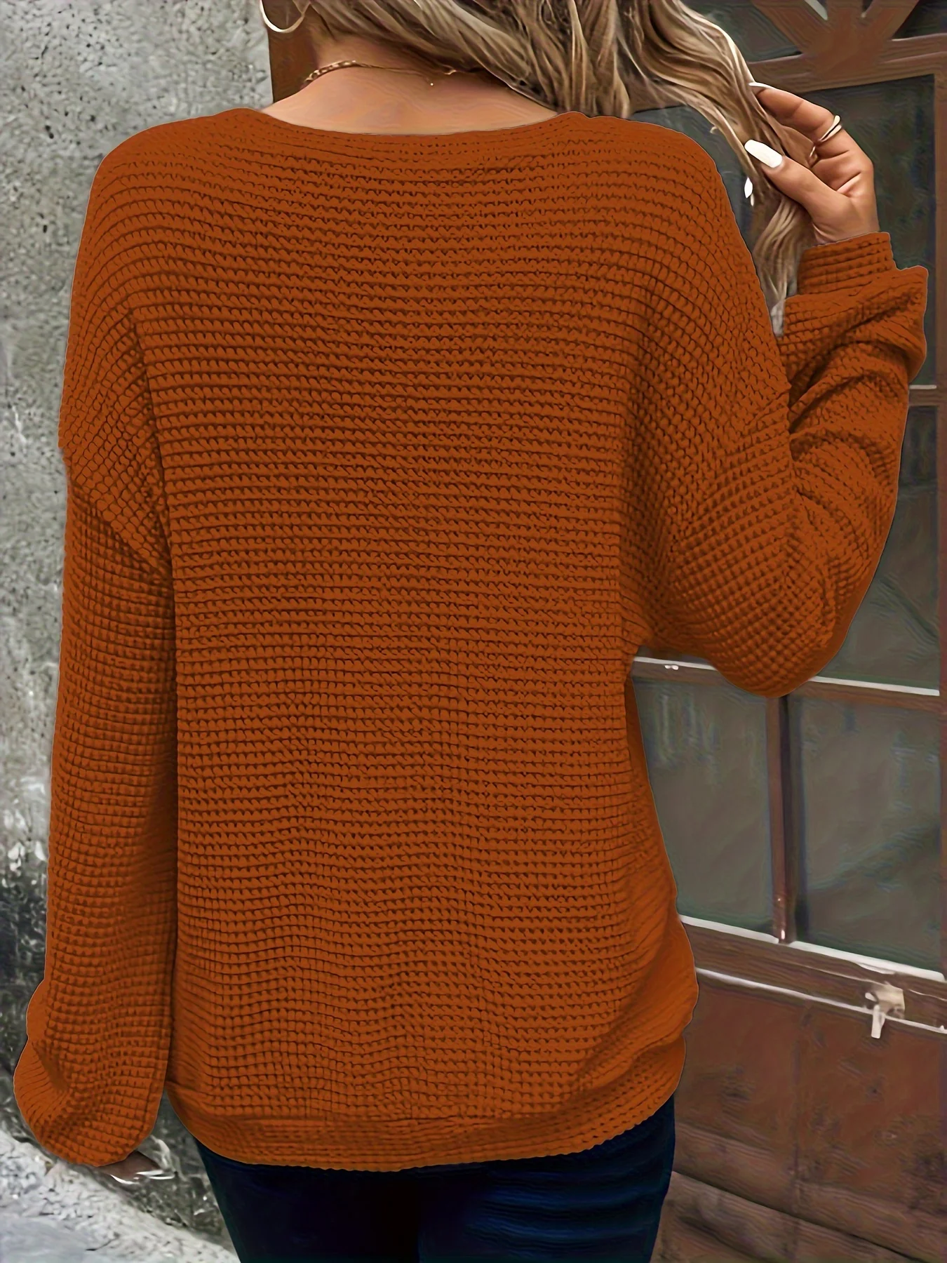 Gemütlicher Strickpullover für Damen in Übergröße – Lässiger Komfort für jeden Anlass – Detail 14