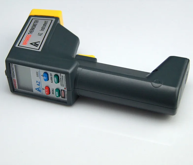 Termómetro infrarrojo Digital AZ8866, pistola de temperatura sin contacto, resolución 1 ℃/℉, pantalla LCD