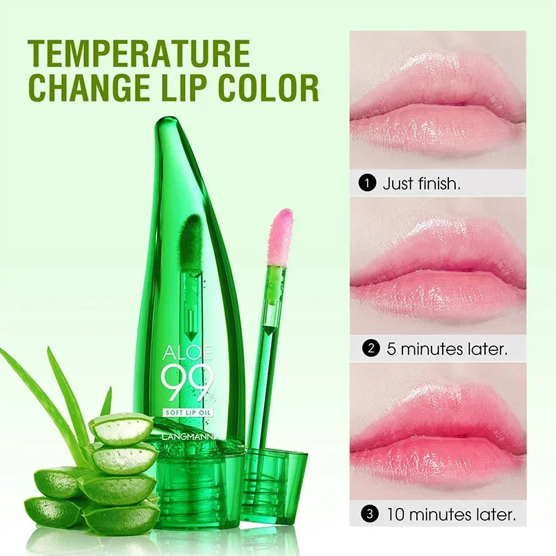 Color Changing Aloe Lipstick  Lasting Waterproof Moisturizer Nourish Lip Balm Waterproof Sweat Proof Makeup Lip Oil Cosmetic