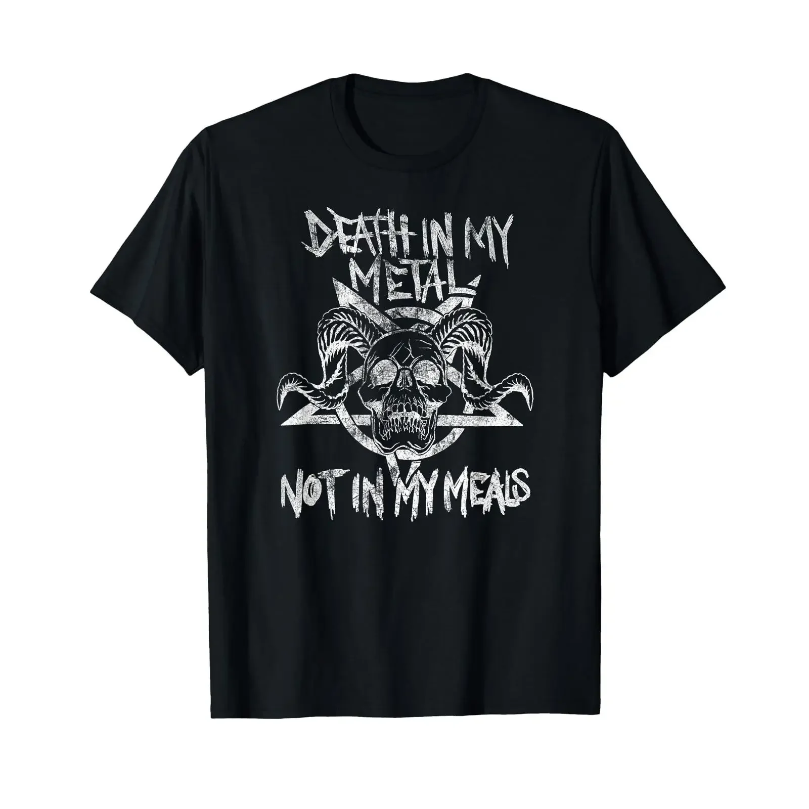 Vegan Metalhead T Shirt with Death in My Metal Not Meals vintage Washed Unisex homme Versatile graphic Comfortable Stylish Soft