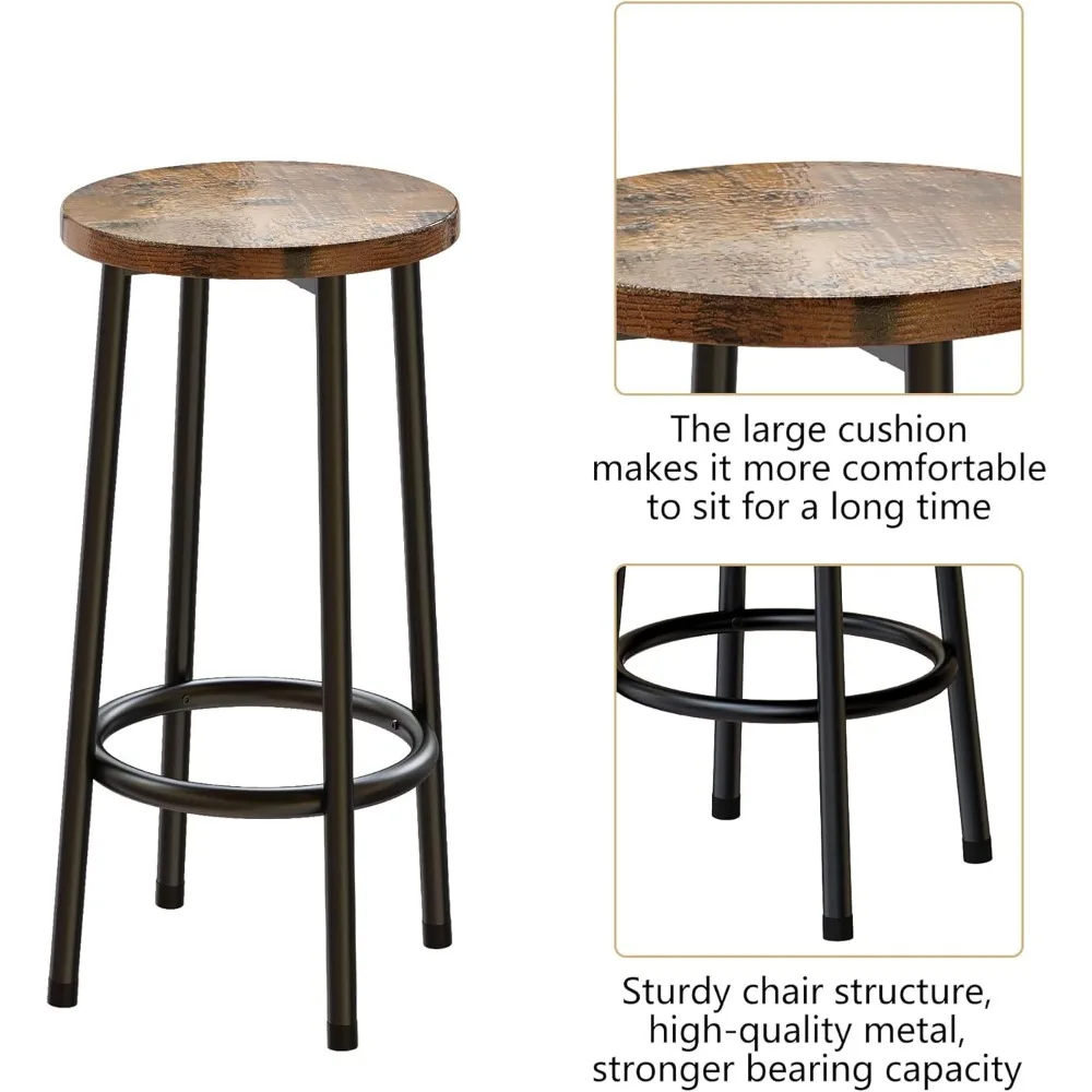 現代的な3ピースパブテーブルセット、長方形のバースツール、2ピース木製ダイニングコレクション、収納付きカウンターハイトテーブル