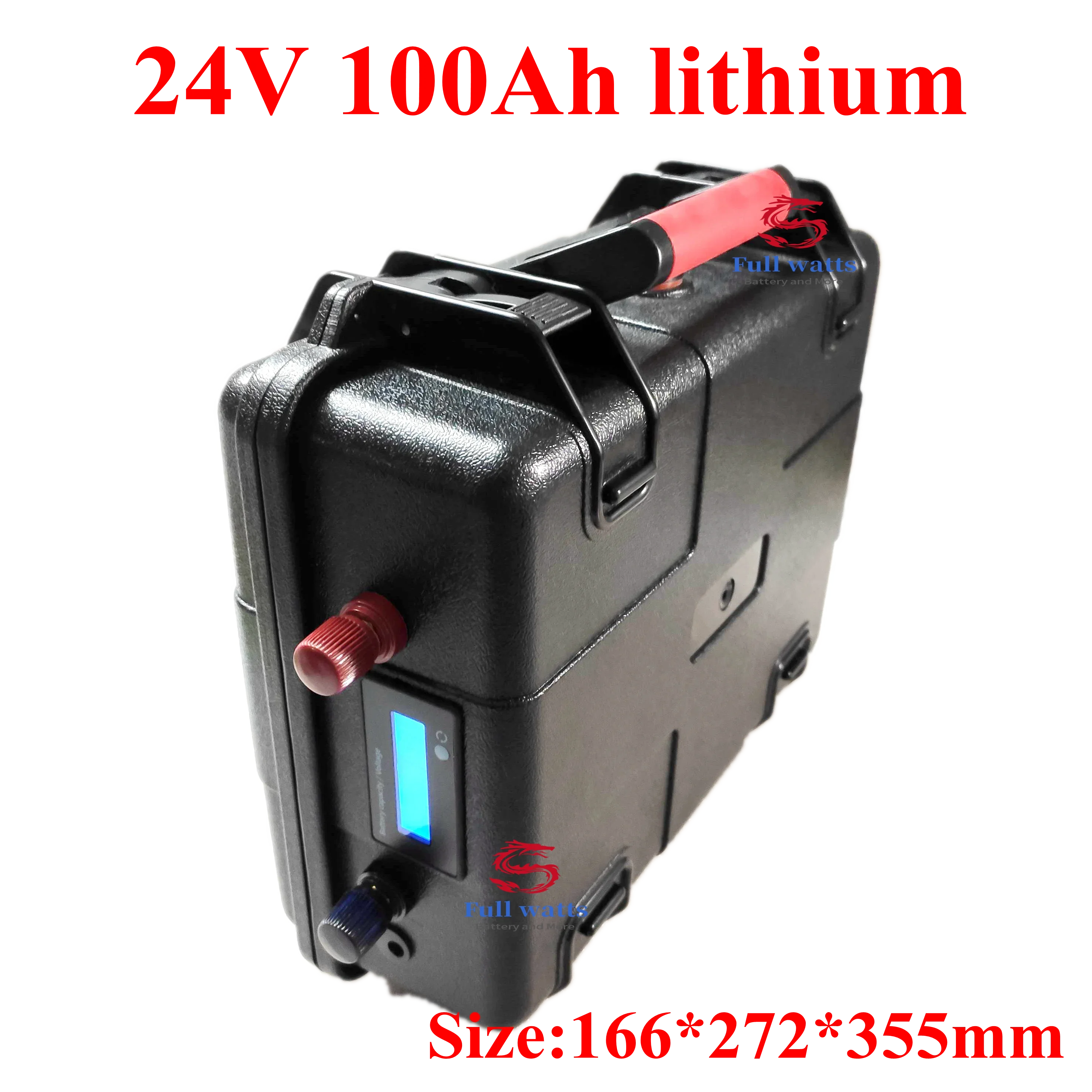 24V 100Ah lithium ion battery with BMS for 2000W inverter electric fishing boat trollling motor 80lbs 110lbs+10A charger