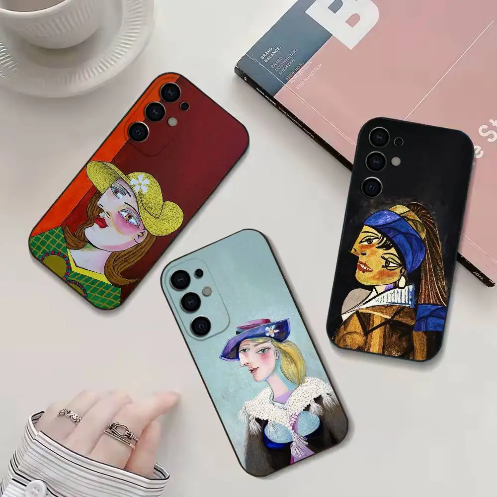 A-Abstract Art Painting Phone Case For Samsung S26,25,24,23,22,21,20,30,Ultra,Plus,Fe,Lite Black Shell