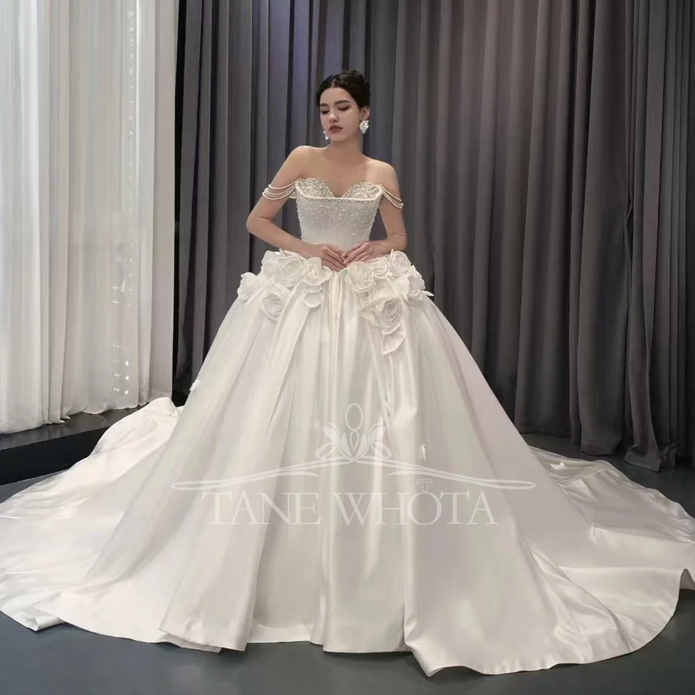 Wedding Gowns For Brides Sweetheart Lace Up Back Ball Gown Flower Beading Sequined Customized Wedding Dress Luxury
