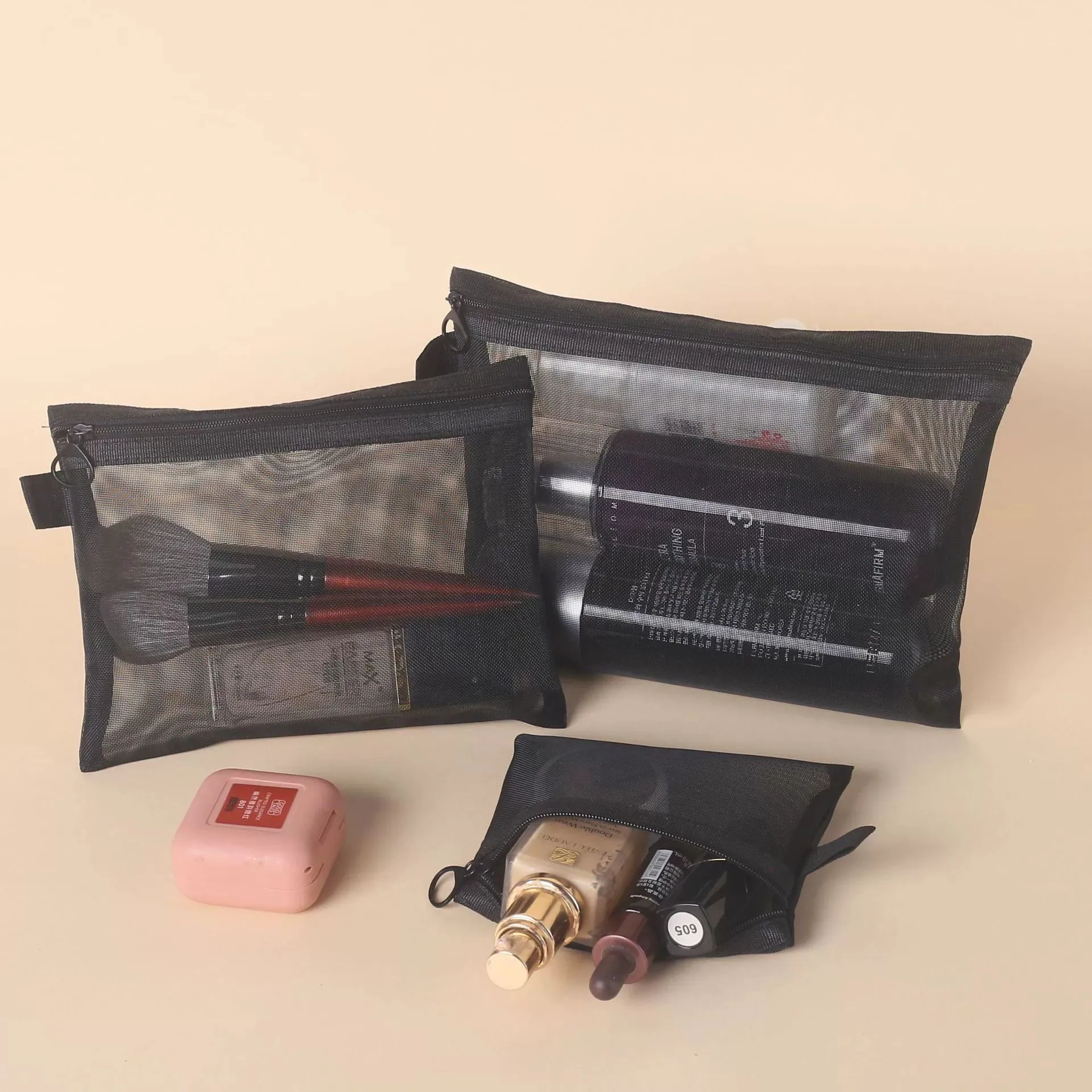 

Сетчатая косметичка для путешествий, органайзер для макияжа, женская сумка для косметики, портативный маленький/большой несессер для туалетных принадлежностей и косметики