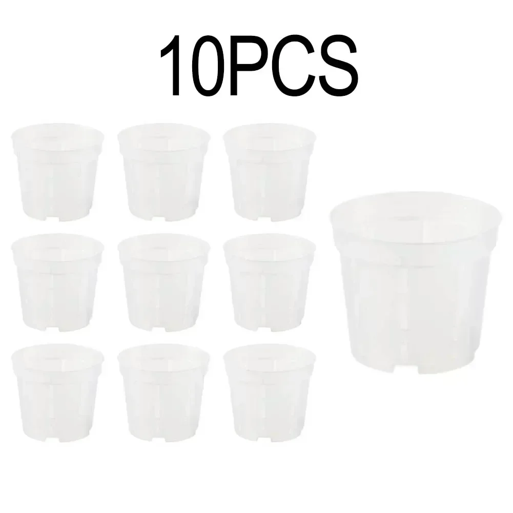 Breathable Plastic Pot Root Control Pot 13*11cm Sturdy PP Resin Versatile For Orchids 10 Piece Set For Dendrobium