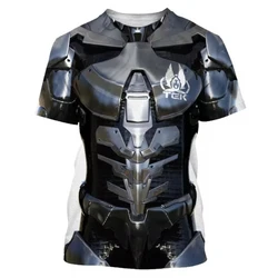 3D T-shirt Men's fashion o collar short sleeve top Mech style men's T-shirt Oversized T-shirt shirt men's clothing