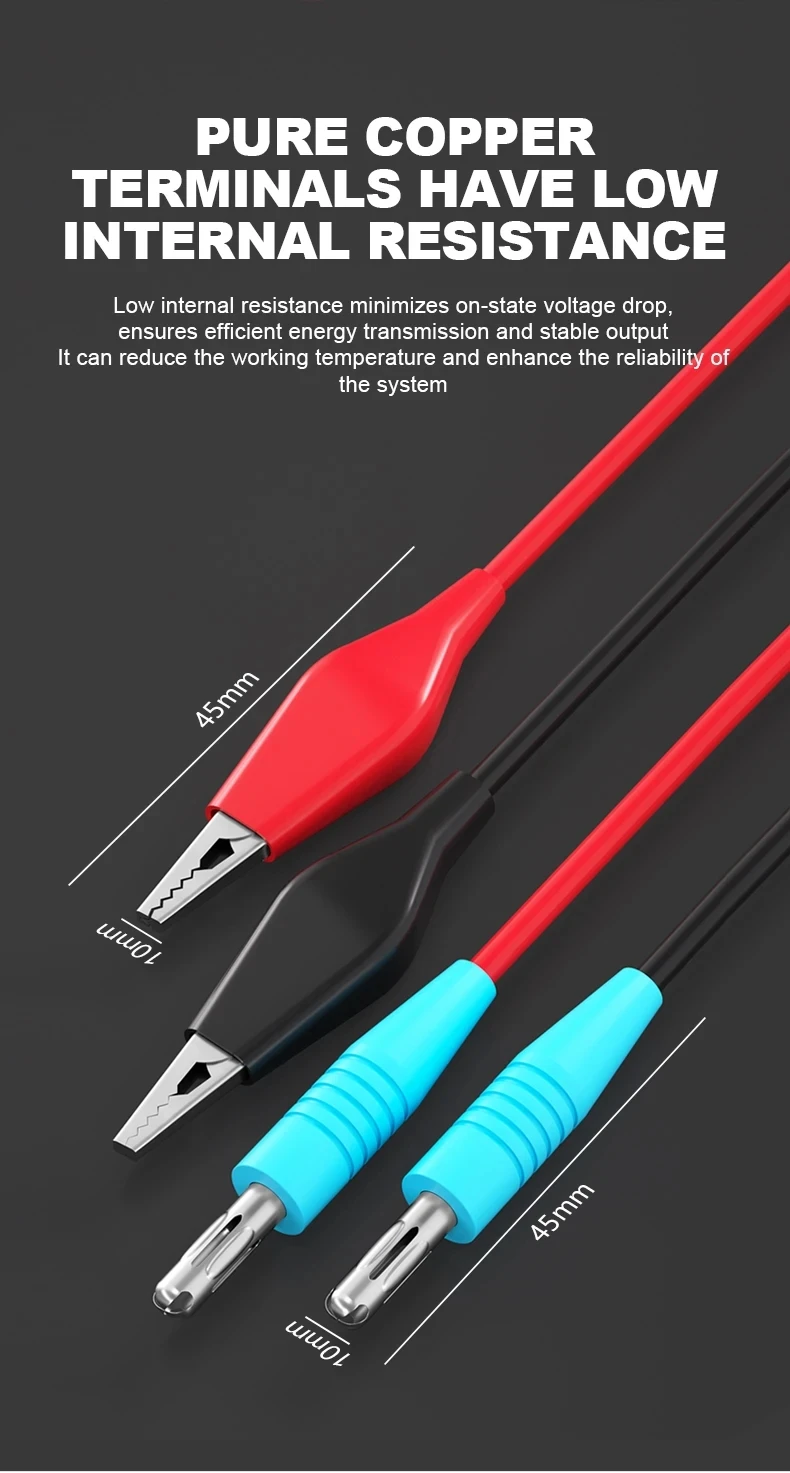 MaAnt M103 4mm Alligator Cilp To Banana Plug Test Cable Lead Connector Dual Tester Probe For Multimeter Measure Tool