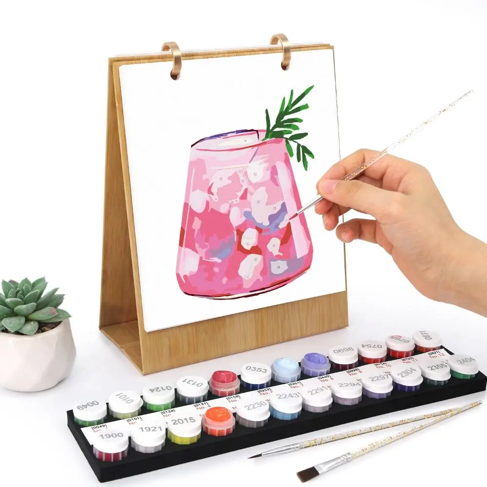 Exquisite 2026 Edition Desk Calendar 12 Month Handmade Standing Flip Calendar Paint By Numbers Commemorative Table Planner Gift