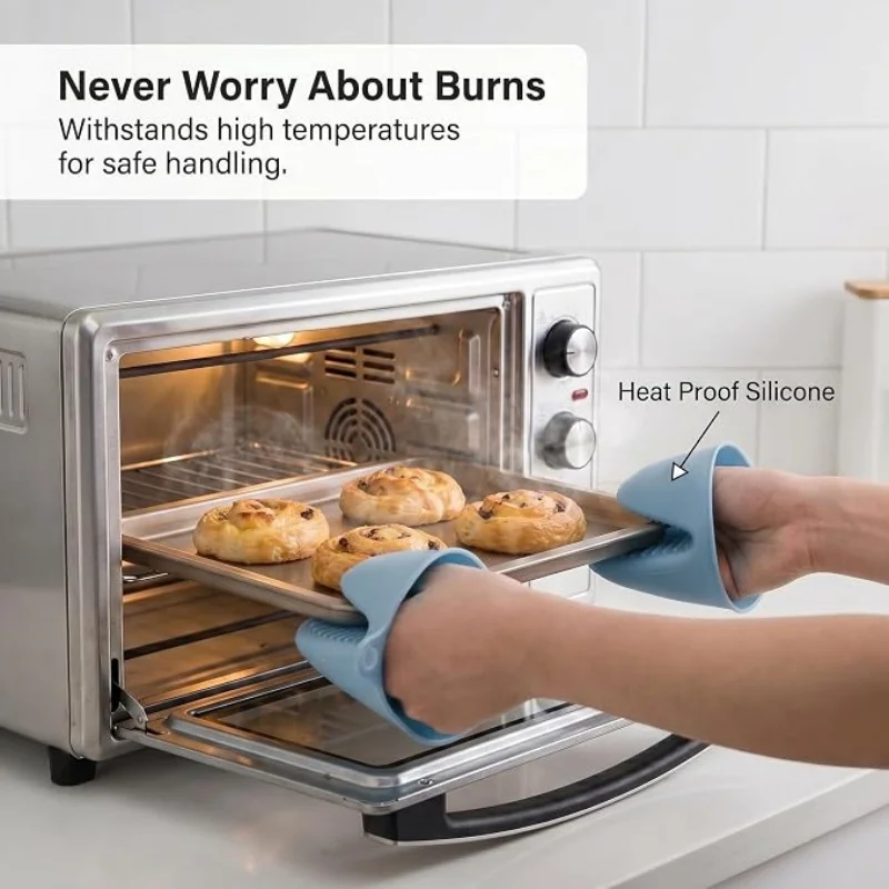 1pcs Anti-skid and anti-scalding two-piece set, glove pot and dish clamp, microwave oven pizza basin glove, dish lifting clamp.