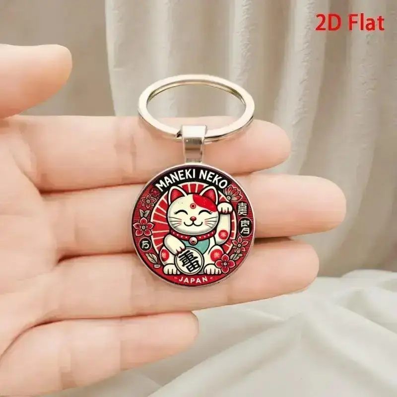 Nouveau【1/3/5 pièces】Porte-clés japonais porte-bonheur en alliage de zinc Maneki Neko, porte-clés chat porte-bonheur pour clés de voiture, sac, pendentif, cadeau】