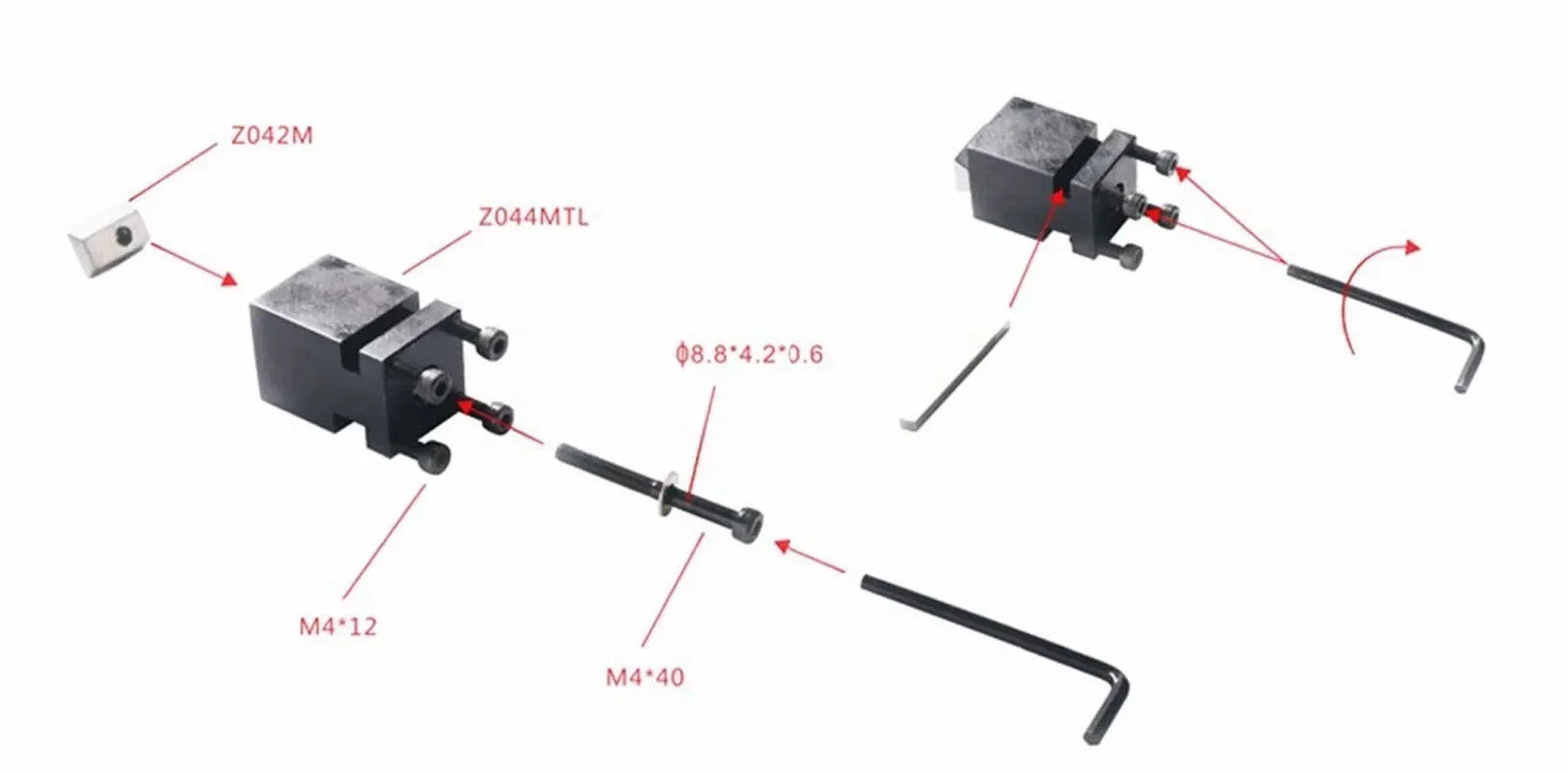 Z044MTL metallo 2 posizioni portautensili L tornio staffa di appoggio utensile Zhouyu il primo accessorio Mini macchina utensile