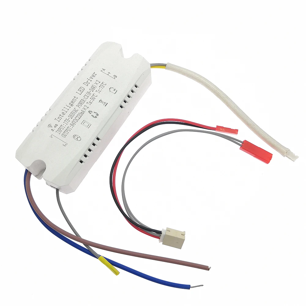 1pcs AC220V 2.4G Remote Control Intelligent LED Driver 8-24W 220mA Color Changeable Dimming Transformer