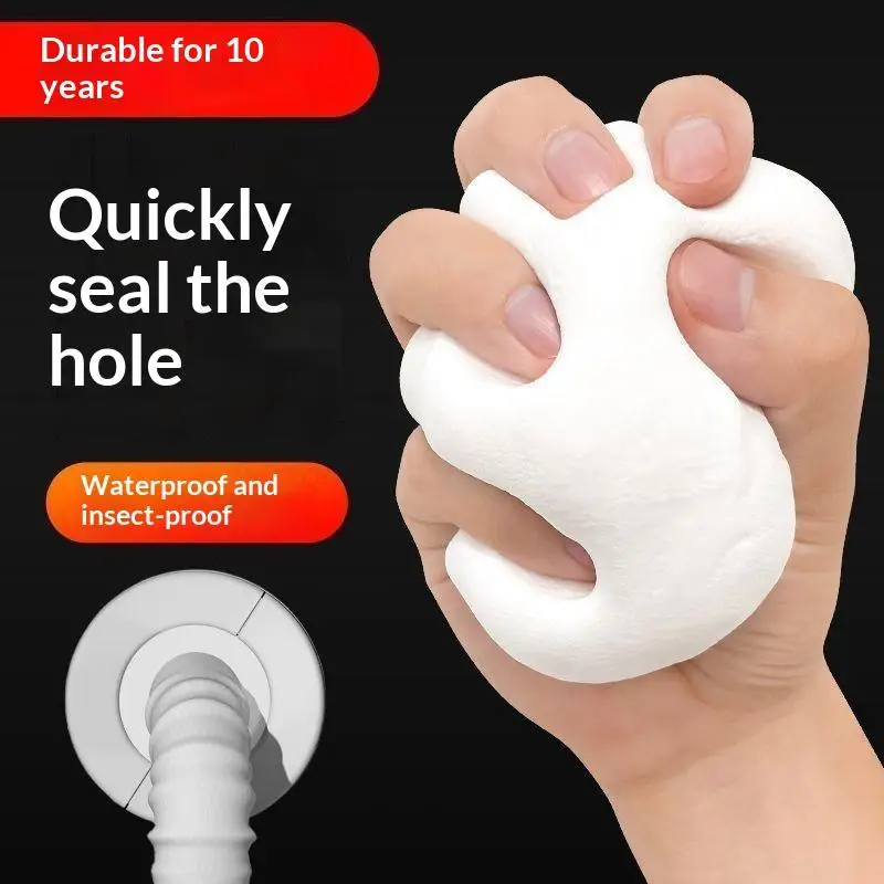 Waterproof Pest Proof Sealant Clay White Zero Wall Color Difference For Hole Filling AC Gap Home Repair Application