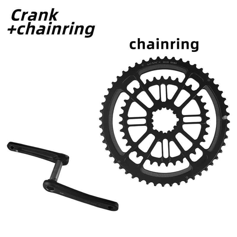 SENICX PR3 軽量アルミクランクセット 165mm 50-34T 48T SENICX PR3 High-Quality Road Bicycle Crankset 165/170/172.5/175mm