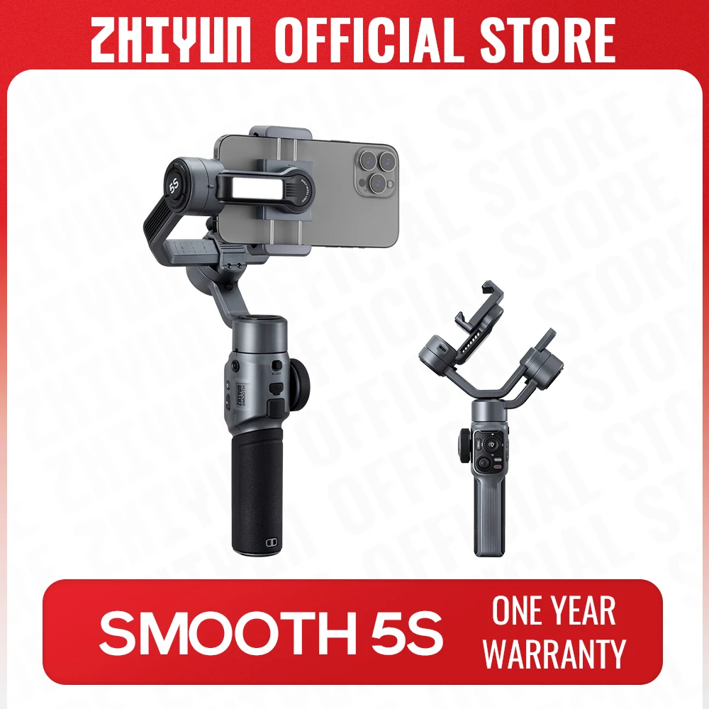 ZHIYUN Official Smooth 5S Handheld Stabilizer 3-Axis Outdoor Phone Smartphone Gimbals for iPhone 15 Pro Max Xiaomi