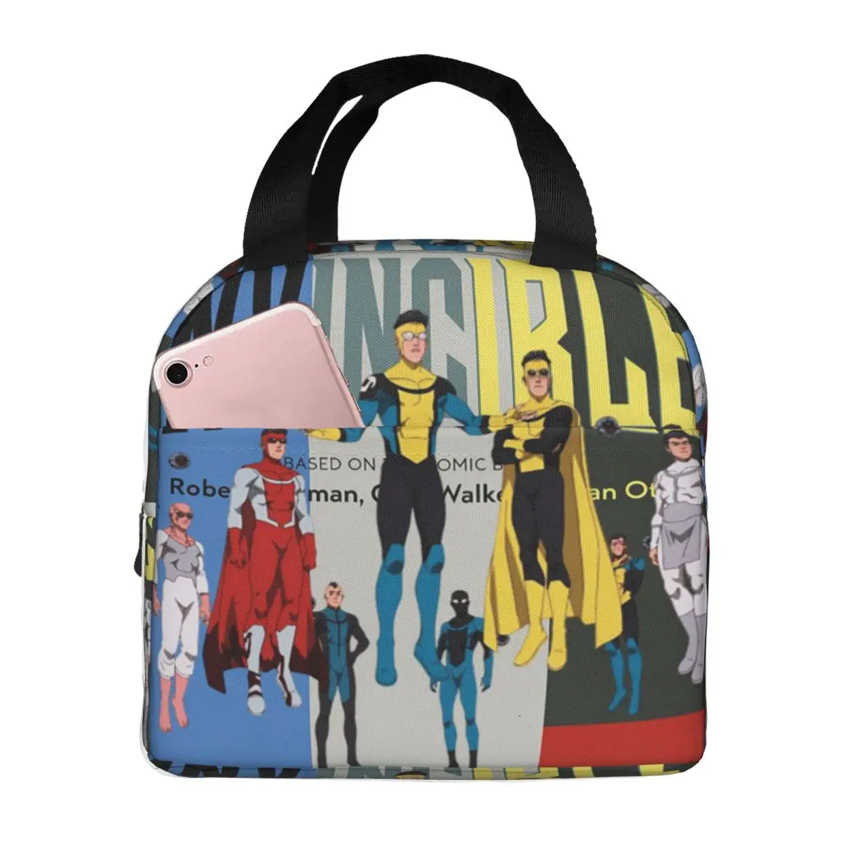 

Изолированная сумка для обеда с непобедиемыми персонажами Omni Man для женщин, офисный холодильник, термосумка для еды, герметичная коробка для завтрака, контейнер