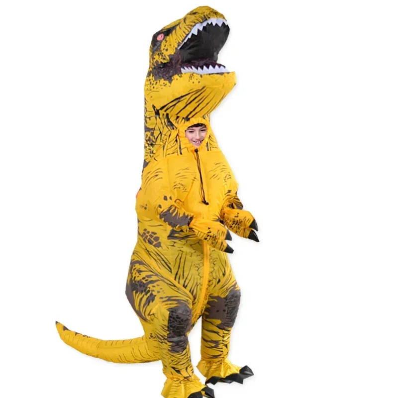 T-REX Costume per bambini Bambini Jurassic Mascotte Gonfiabile Ringraziamento Natale Dinosauro Anime Cosplay Party Show Fanny Dress M