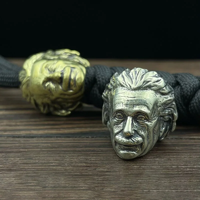 Hip Hop Glasses Old Man Figures Brass Knife Beads EDC Paracord Woven Lanyard Pendant Jewelry DIY Outdoor Tool Charms Accessories