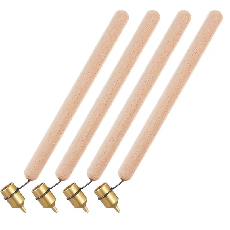 

Набор из 4 деревянных ручек для горячего воска BAAR, 4 размера, для украинских писанок, с латунным наконечником и проволочным очистителем