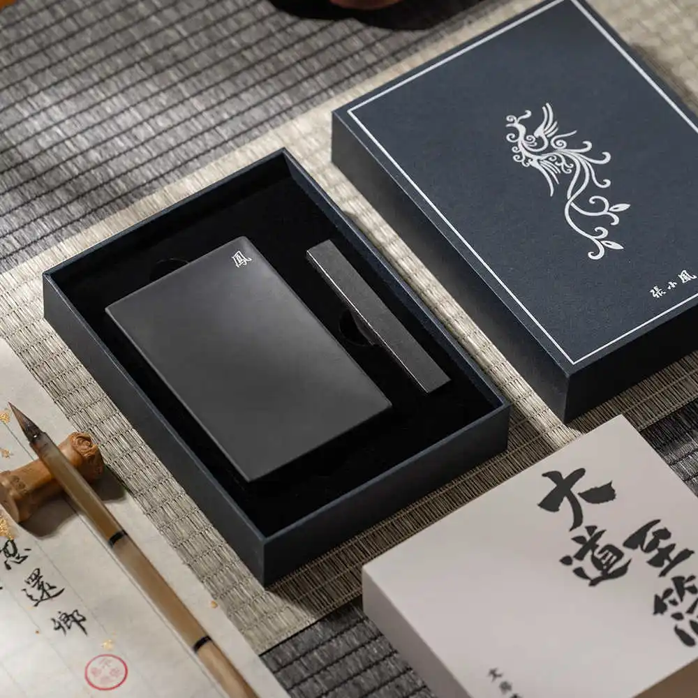 Zhang Xiaofeng Inkstone Set Ink Bar Ornament Brush Gift Box High end Accompanying Small Kai Square Inkstone Box Portable Gift