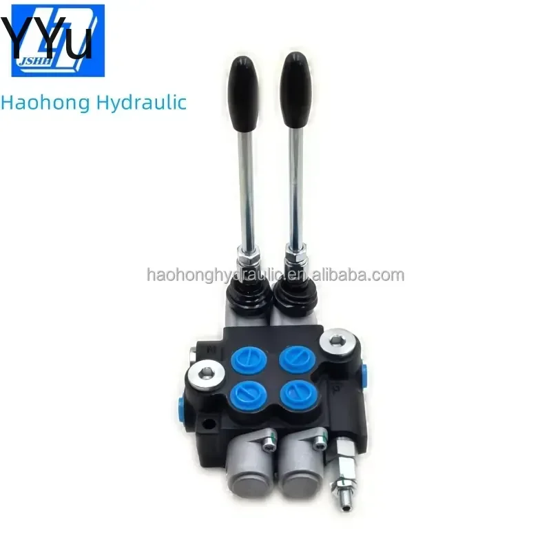 for 40L/min 2 Spool Manual Hydraulic Monoblock Directional Control Valve Double Acting Hydraulic Distributor for Tractor