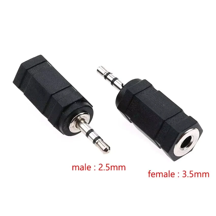 Cltgxdd 1 Stück Gold-/Nickelbeschichteter 3,5-mm-auf-2,5-mm-Stereo-Buchsenstecker auf 2,5/3,5-mm-Stecker Audio-Konverter-Adapter-Verbinder – Detail 2