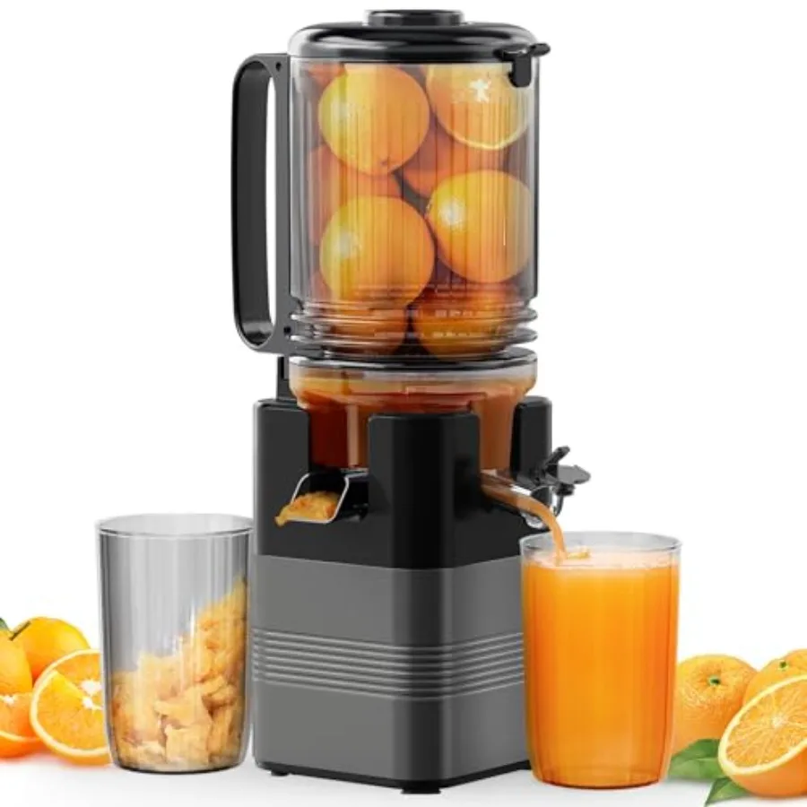 

Cold Press Juicer with 5.8 Wide Feed Chute for Whole Vegetables Fruits Masticating Juicer Machine Easy to Clean Grey Large Size