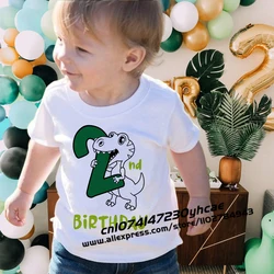 Dinosaur Birthday Shirt 1 2 3 4 5 6 Birthday T-Shirt Wild Tee Boys T Shirt Dino Theme Party Clothes Kid Gift Fashion Tops Tshirt