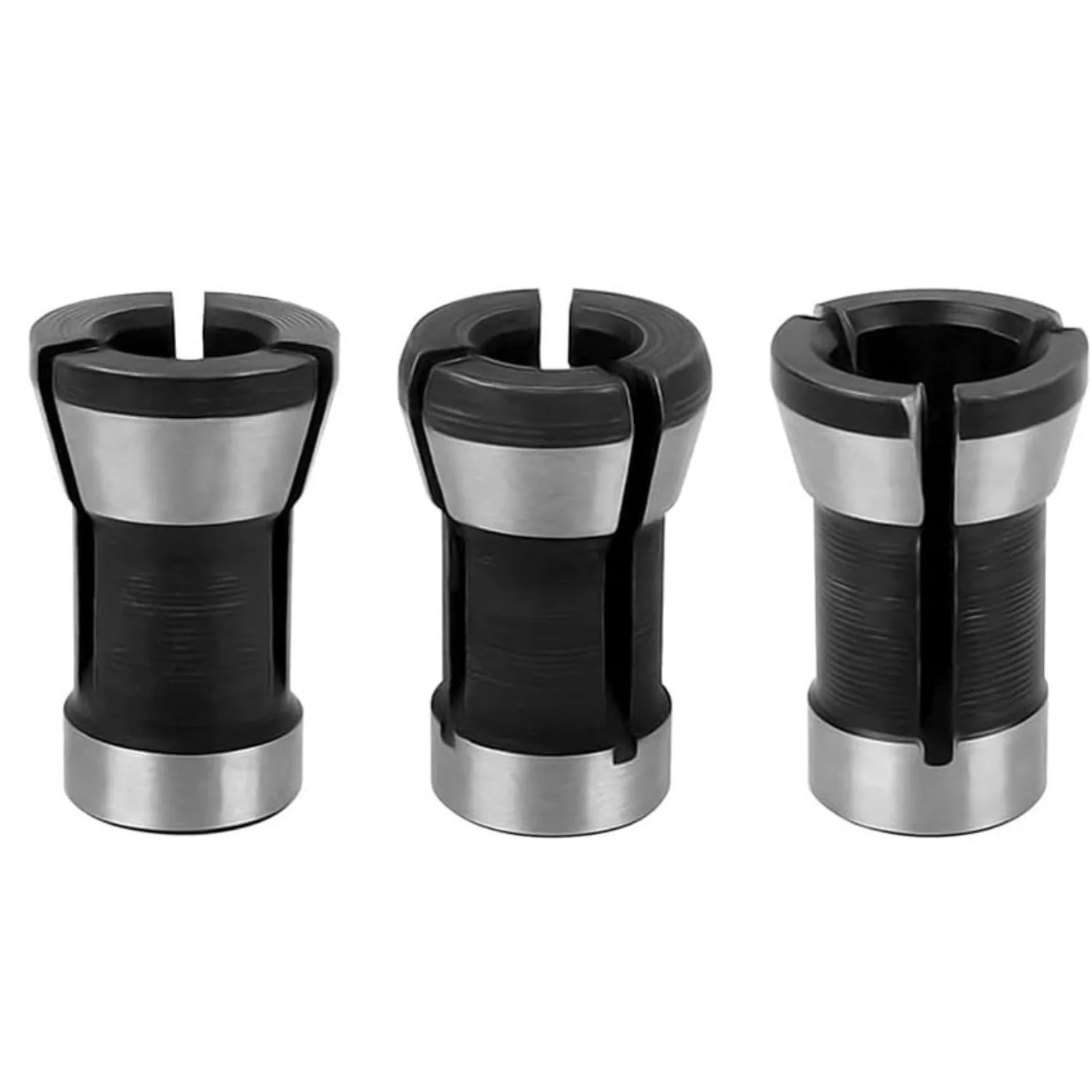 3pcs High Precision Trimmer Collet Adapter Router Bit Collet Chuck Clamping Adapter for Engraving Trimming Machine