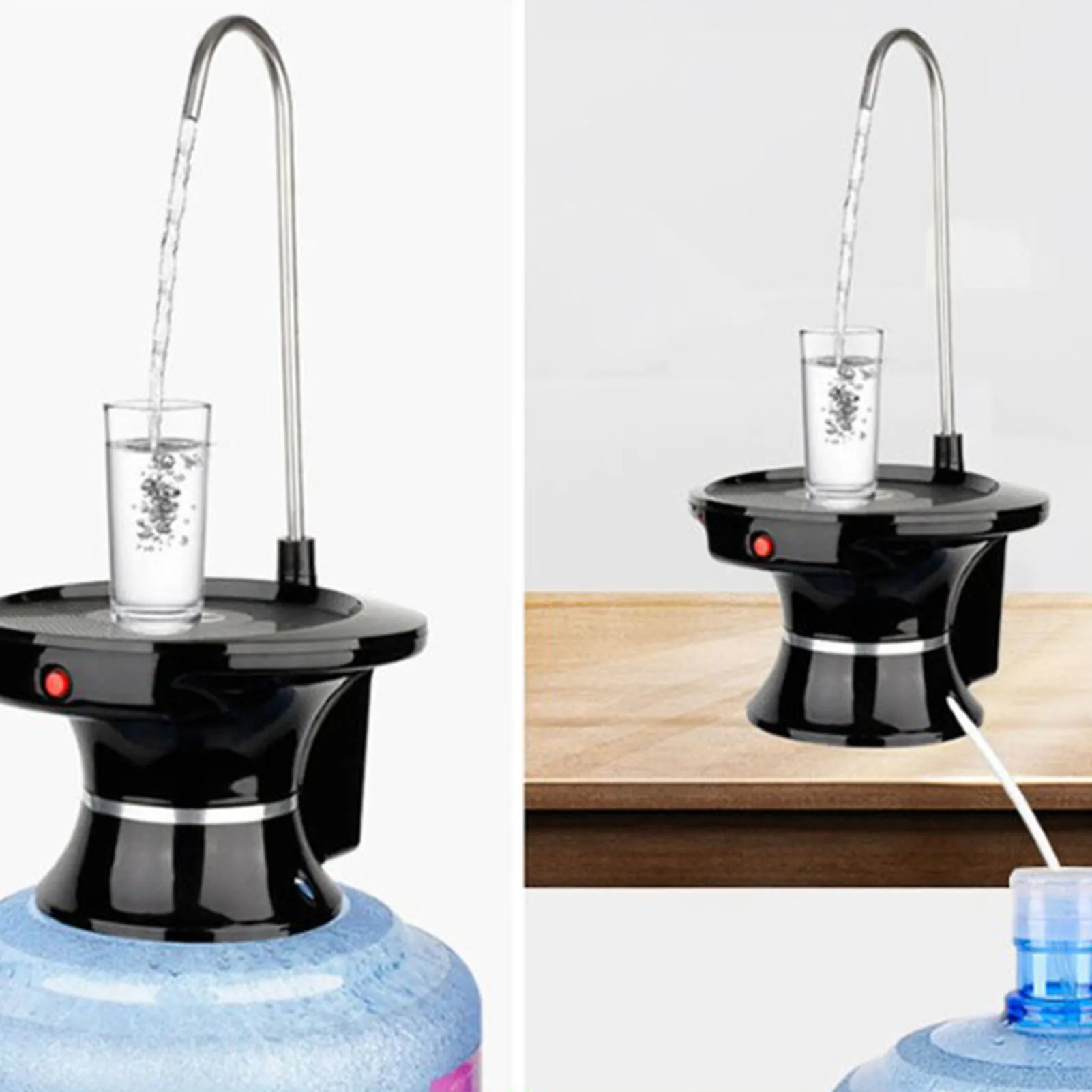 مضخة توزيع مياه كهربائية قابلة لإعادة الشحن، قوة قوية، تدفق سريع، منخفضة الضوضاء، صينية كبيرة، مضخة مياه الشرب