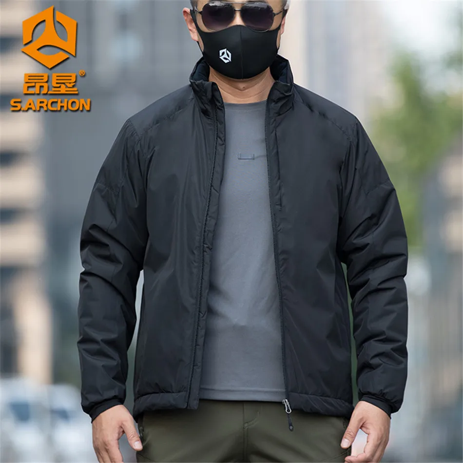 

Men's Heat‑Reflective Lining Tactical Jacket Water‑Repellent Stand‑Collar Winter Thermal Hunting Combat Clothing Top