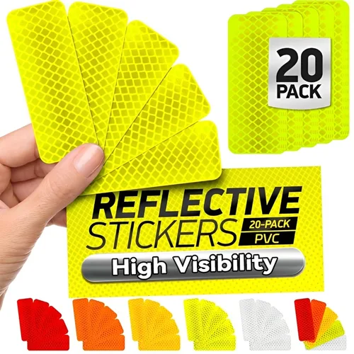 Pegatinas reflectantes de advertencia de seguridad para casco de coche, tira de advertencia de alta visibilidad de PVC impermeable, pegatina reflectora de marco de seguridad nocturna