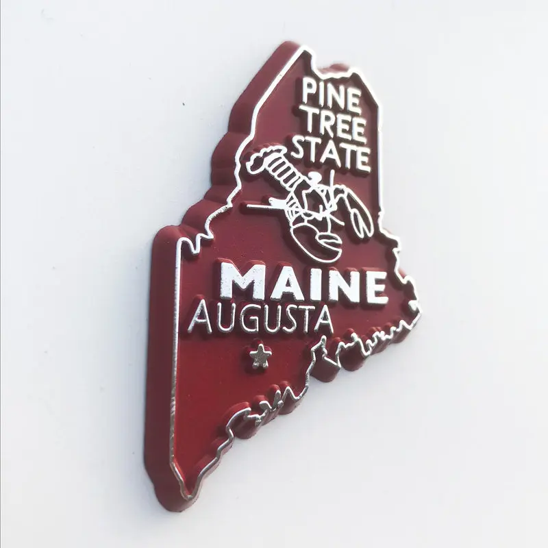 USA Pine State Maine Creative Map Travel Memorial Crafts Home Decoration Magnets Refrigerator Stickers