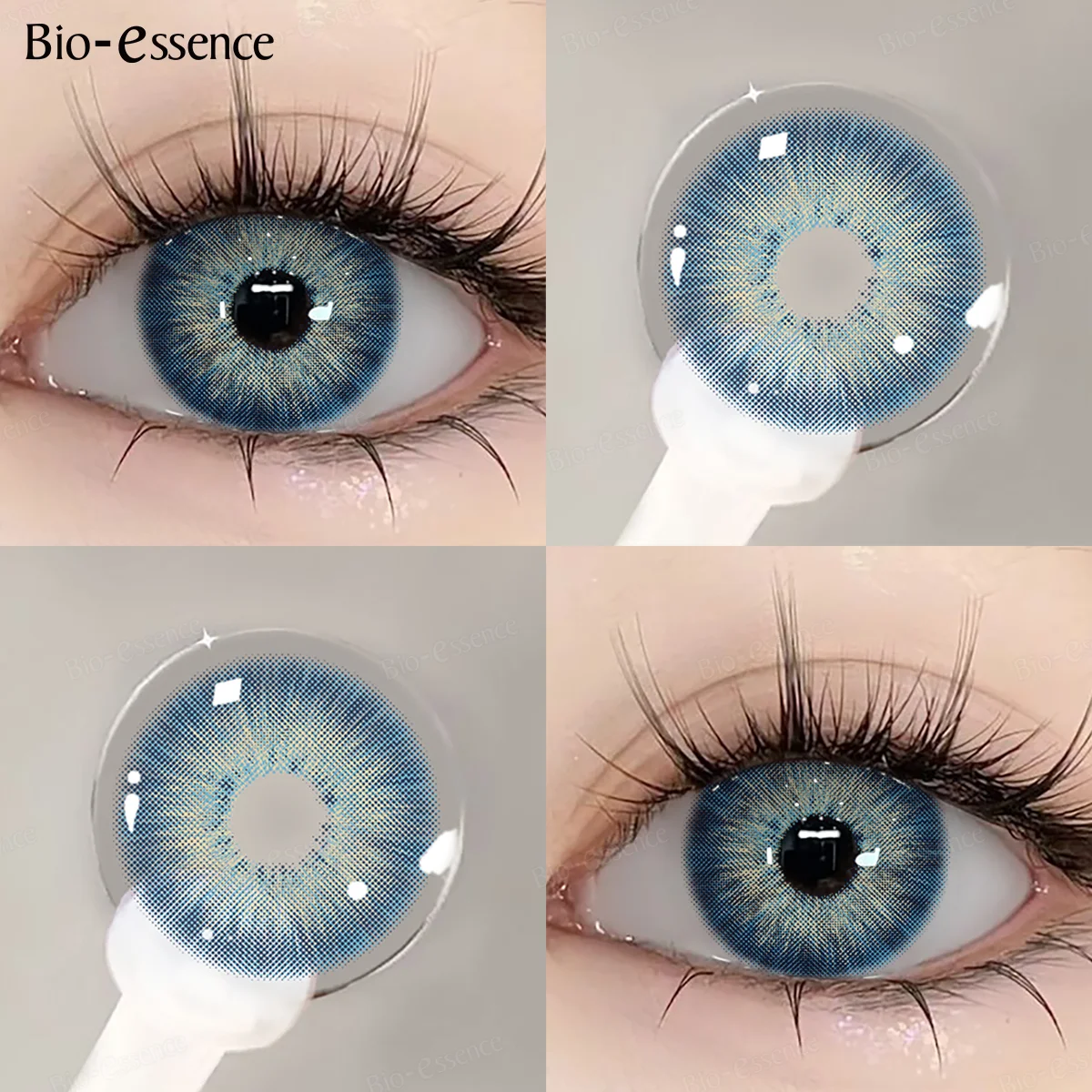 Bio-essence 2Pcs Blue Green Contact Lenses Yearly New Pinky Lens Brown Colored Cosmetics Gray Big Eyes Korean Student Pupil