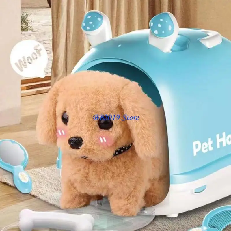 Q0KB Electric Plush Dog Robot Pet Toy Motorized Action Toddler Raise A Pet Toy Gift