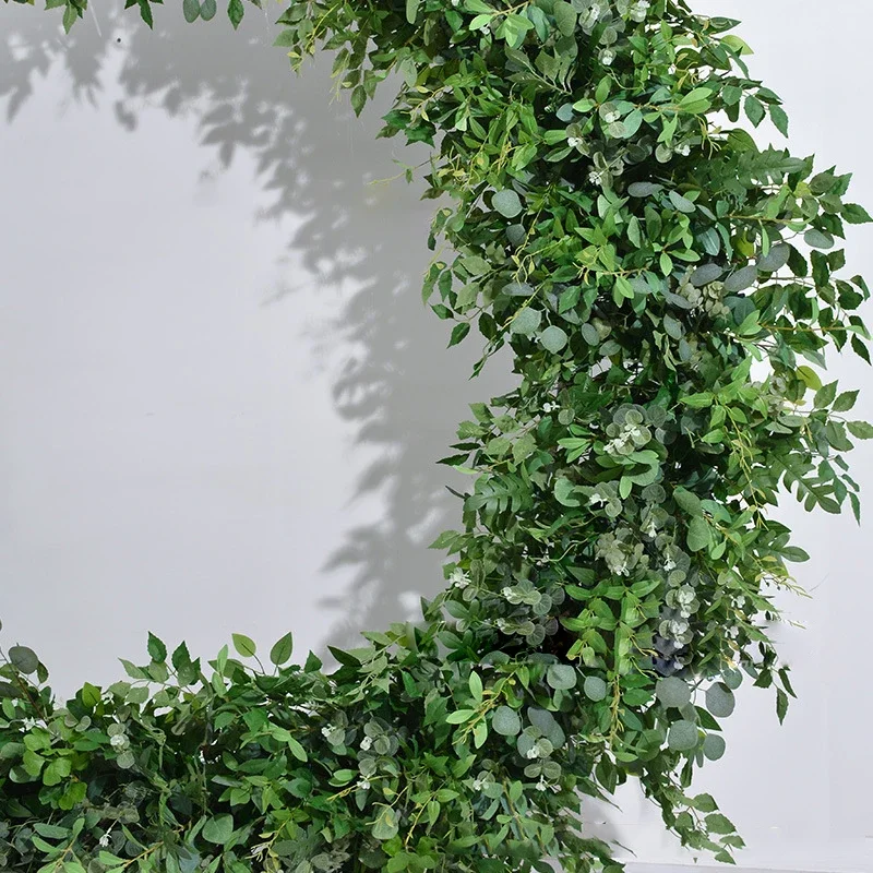 New Wedding Circle Arch Decoration Artificial Green Plant Flower Row Forest Wedding Backdrop Decoration Greenery Flower Runner